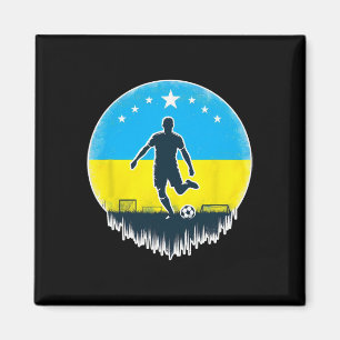 Mann ukrainischer Fußballfan Ukraine-Flagge Street Magnet