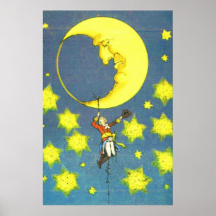 Mann und der Mond Poster