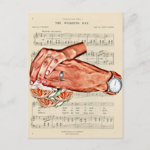 Mann und Frau Bräutigam Paare Kunst Postkarte