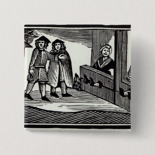 Mann und Frau die auf Lager Button