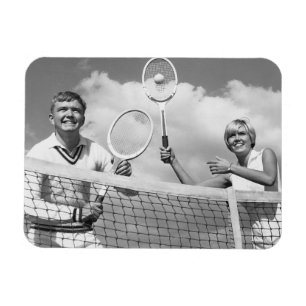 Mann und Frau, die Tennis spielen Magnet