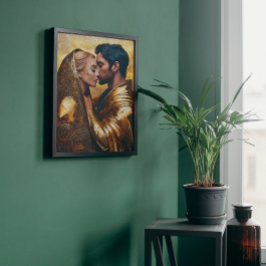 Mann und Frau in romantischer Embrace ❤️ Art Nouve Leinwanddruck