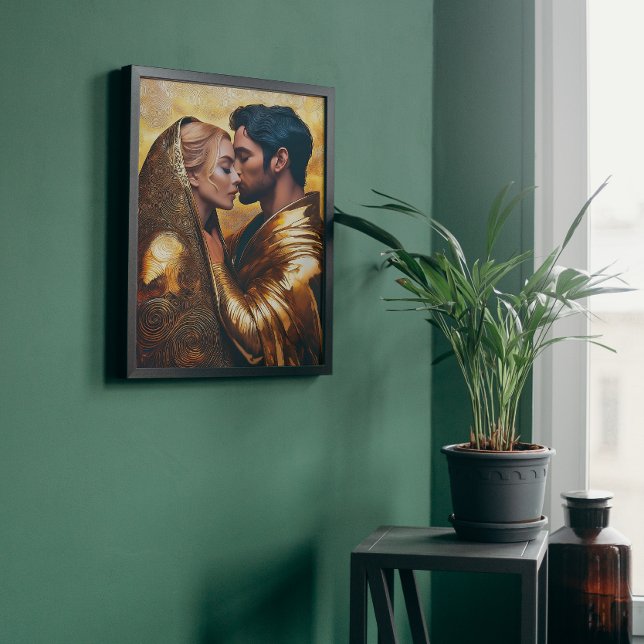 Mann und Frau in romantischer Embrace ❤️ Art Nouve Leinwanddruck (Von Creator hochgeladen)