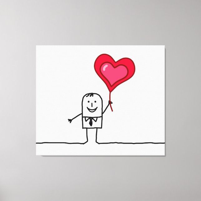 Mann und Herz Leinwanddruck (Vorderseite)