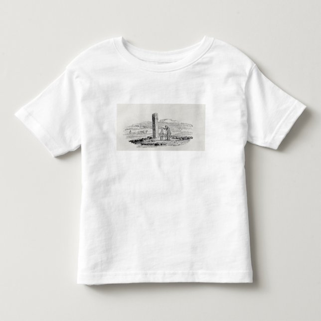 Mann und Junge durch ein Denkmal Kleinkind T-shirt (Vorderseite)