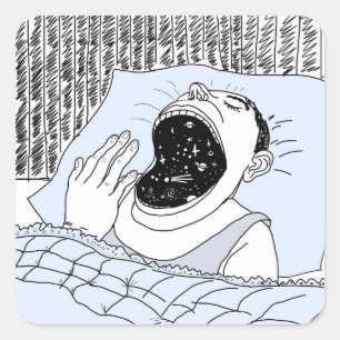 MANN UND KOSMOS QUADRATISCHER AUFKLEBER