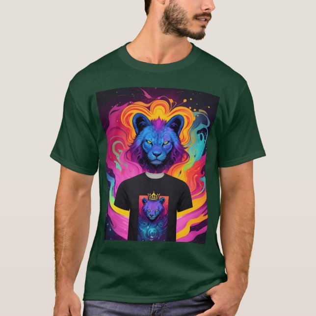 Mann und Löwenmädchen T-Shirt (Vorderseite)