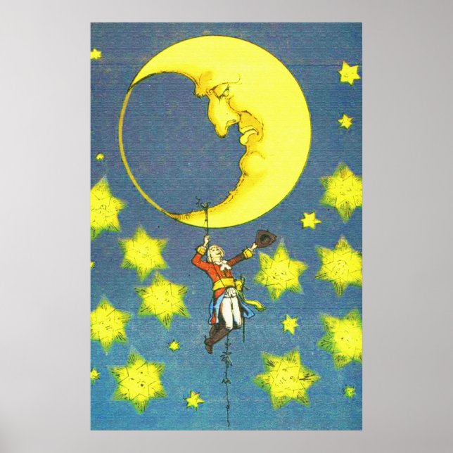 Mann und Mond Poster (Vorne)