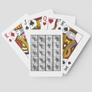 Mann und Pferd springen einen Zaun, Platte 640 von Spielkarten