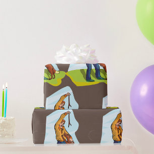 Mann und sein Hund wackeln Papier Geschenkpapier