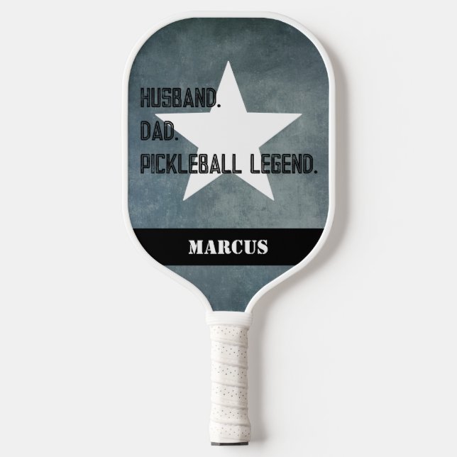 Mann. Vater. Pickelball-Legende Star Name hinzufüg Pickleball Schläger (Vorderseite)