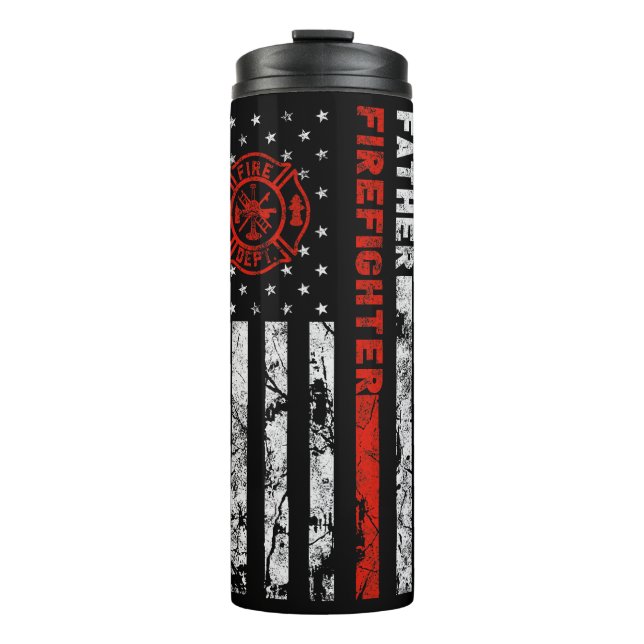 Mann, Vater und Feuerwehrmann Thermosbecher (Vorderseite)