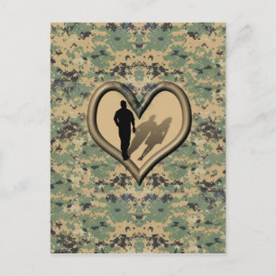 Mann Vermisste Frau Camouflage Postkarte