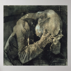 Mann Vincent van Goghs   mit seinem Kopf in seinen Poster