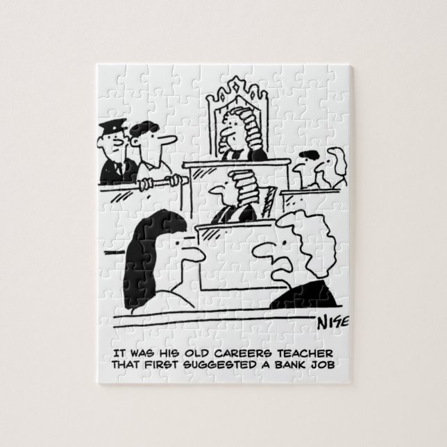 Mann vor Gericht, der eine Bank ausgeraubt hat Puzzle (Vertikal)