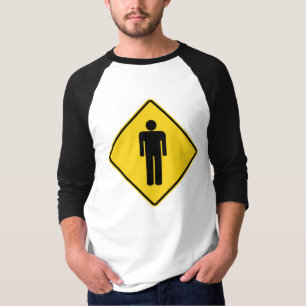 Mann Vorsichtsschild T-Shirt