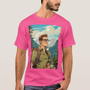 Mann Wandern Pop Vintage Kunst, Dichtung und Musik T-Shirt