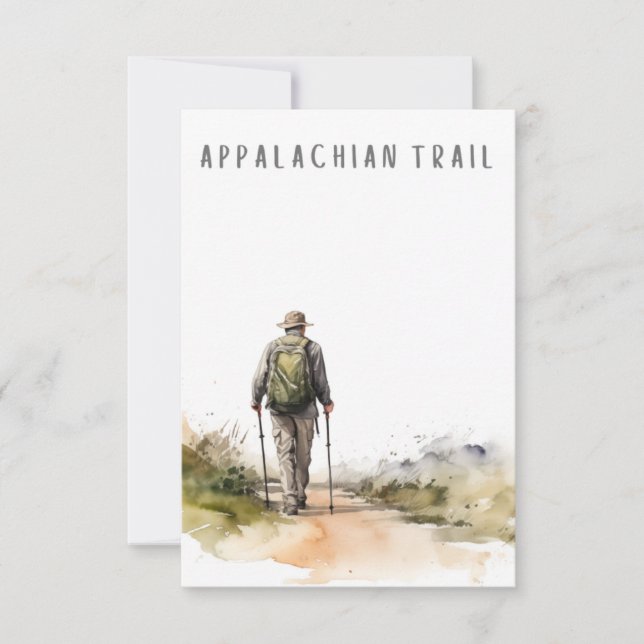 Mann Wandert Appalachian Trail Blank Card Dankeskarte (Vorderseite)