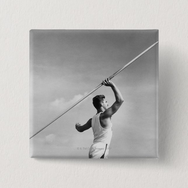 Mann-werfender Speer Button (Vorderseite)