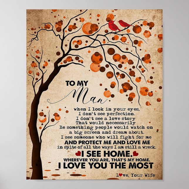 Mann zu meinem Mann sehe ich Zuhause Poster (Vorne)
