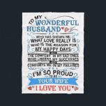 Mann zu meinem wunderbaren Ehemann Fleecedecke<br><div class="desc">Mann zu meinem wunderbaren Ehemann</div>