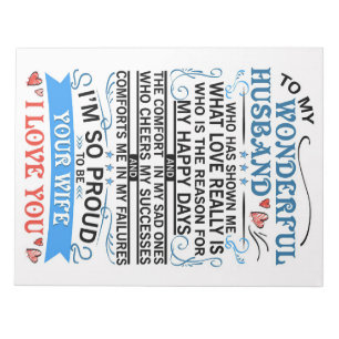 Mann zu meinem wunderbaren Ehemann Notizblock