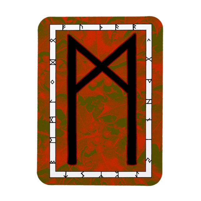 Mannaz Viking Rune Magnet - Menschlichkeit! (Vertikal)
