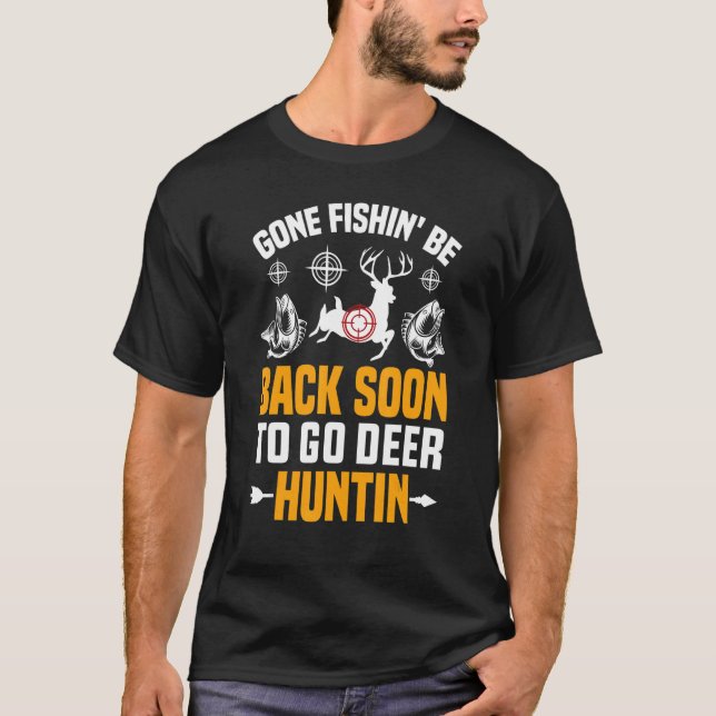 Männchen Jagd Bass Fischen für Hirschjäger Jagen T-Shirt (Vorderseite)