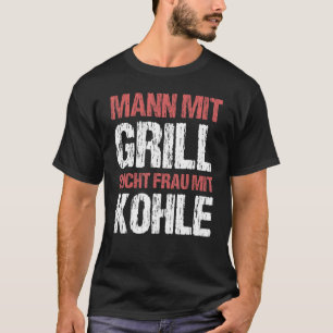 Männchen mit Grill Addict Frau mit Kohle Männer T-Shirt
