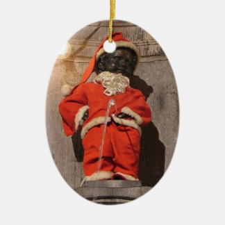 Mannekin Pis Christmastime Keramik Ornament