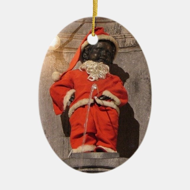 Mannekin Pis Christmastime Keramik Ornament (Vorne)