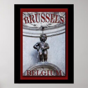Mannekin Pis in Brussels Poster