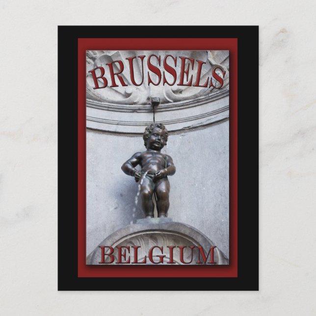 Mannekin Pis in Brussels Postkarte (Vorderseite)