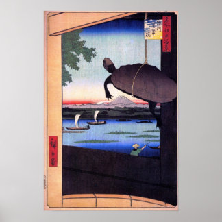 Mannenbrücke in Fukagawa Poster