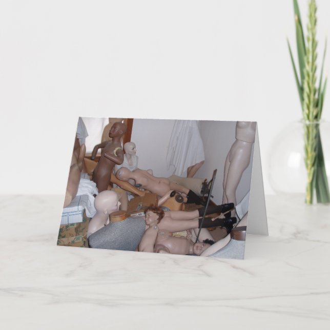 "Mannequin Bedroom" Geburtskarte Karte (Vorderseite)