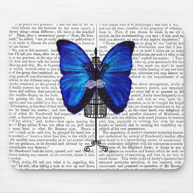 Mannequin Blue Butterfly Mousepad (Vorne)