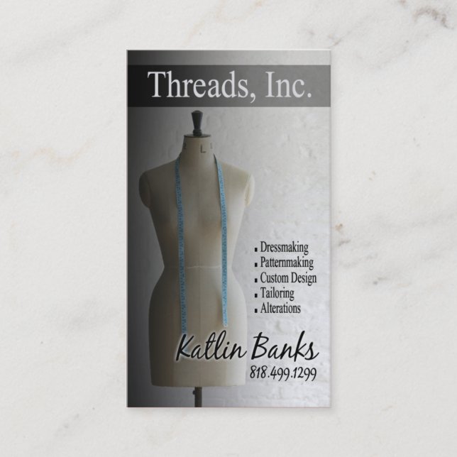 "Mannequin-" Damenschneiderin, Näherin, Schneider, Visitenkarte (Vorderseite)