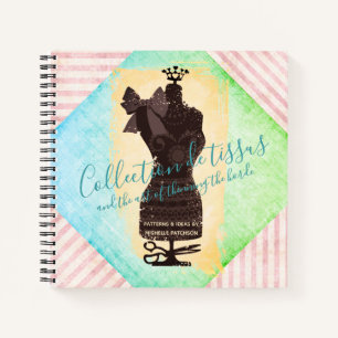 Mannequin Kleiderpuppe Shabby Chic Nähhandwerk Notizbuch