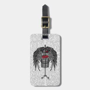 Mannequin mit schwarzen Flügeln Gepäckanhänger