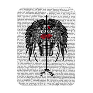 Mannequin mit schwarzen Flügeln Magnet