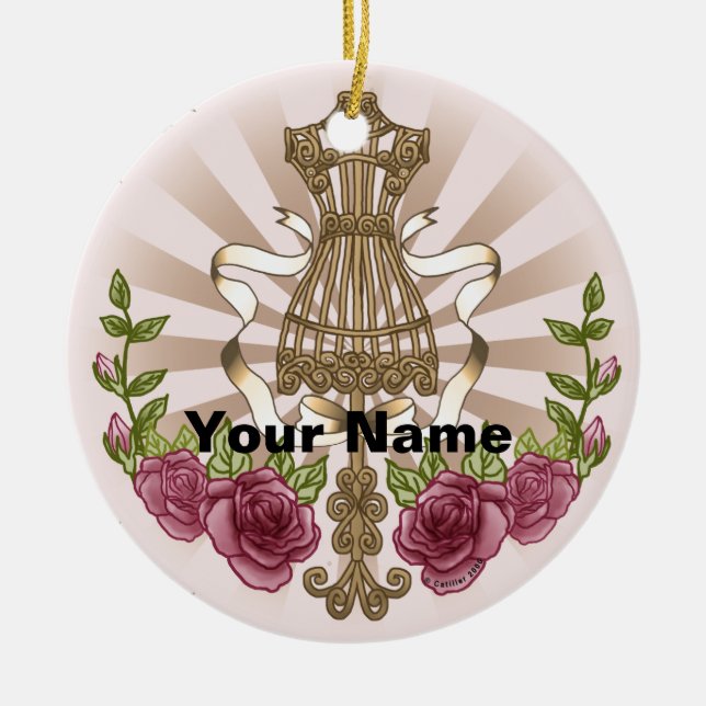 Mannequin-Rose Keramik Ornament (Vorne)