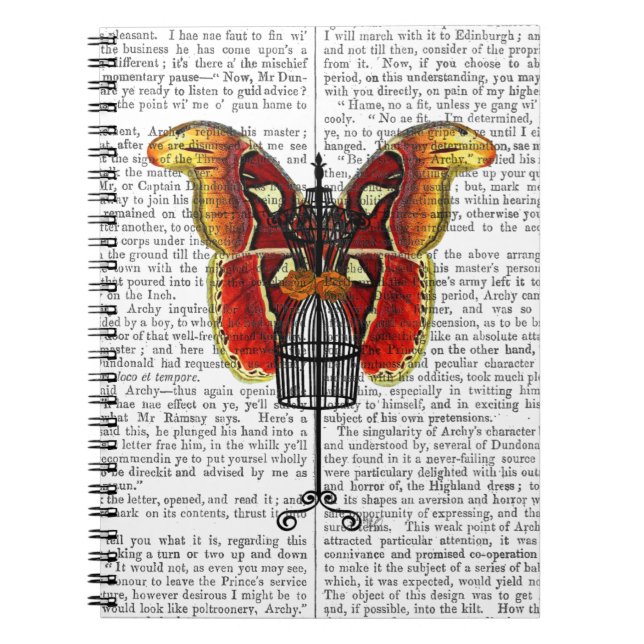 Mannequin-roter und gelber Schmetterling Notizblock (Vorderseite)