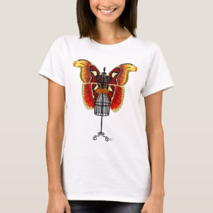 Mannequin-roter und gelber Schmetterling T-Shirt