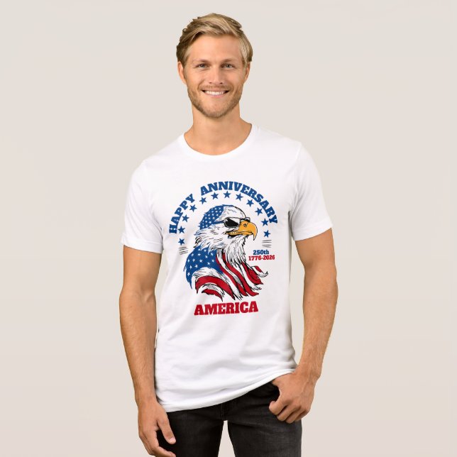 Männer 250. Jubiläum  Tri-Blend Shirt (Vorderseite voll)