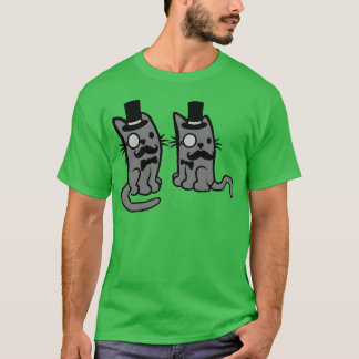 Männer 2 Katzen Freunde Junge T-Shirt