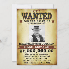 Männer 40. Geburtstag Cowboy Gewollt Poster-Einlad Einladung