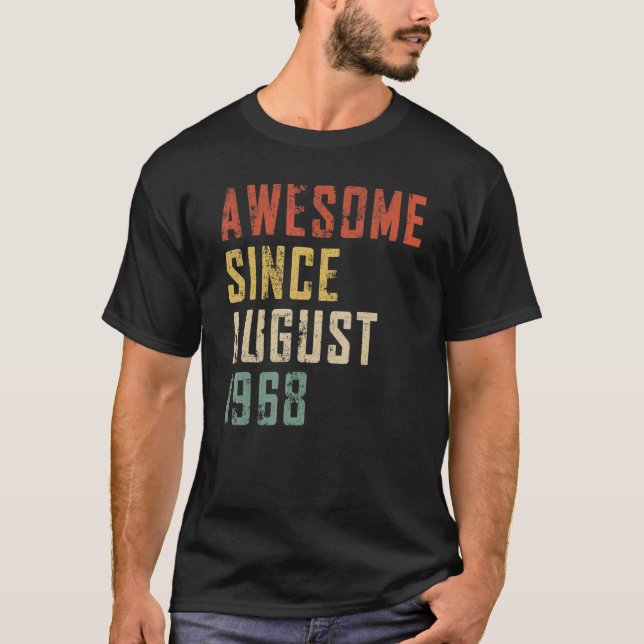 Männer 54 Jahre Phantastisch seit August 1968 54.  T-Shirt (Vorderseite)