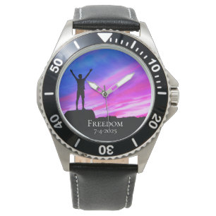*~* Männer-Abschluss-Rente Freiheit Armbanduhr
