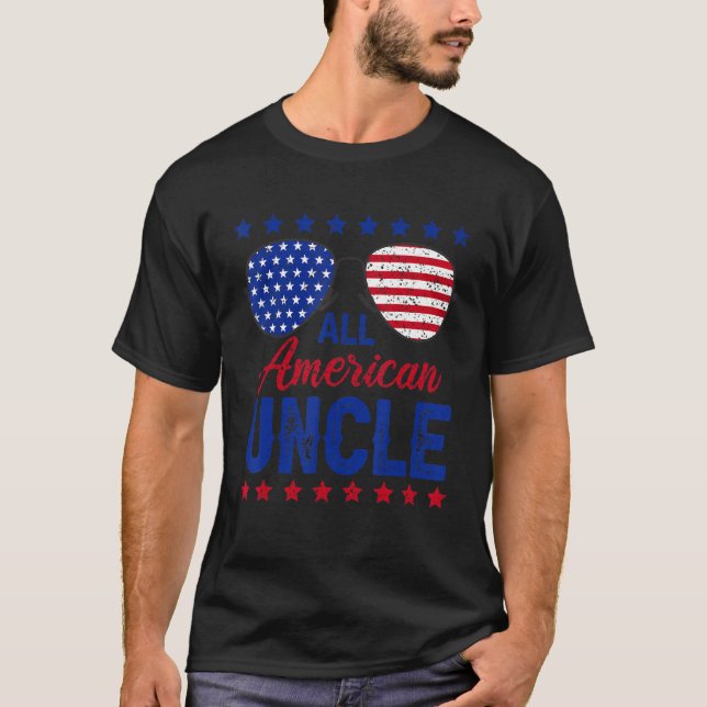 Männer aller amerikanischen Onkel 4. Juli Matching T-Shirt (Vorderseite)