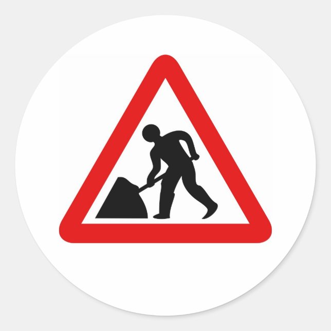 Männer am Arbeitsplatz Runder Aufkleber (Vorderseite)